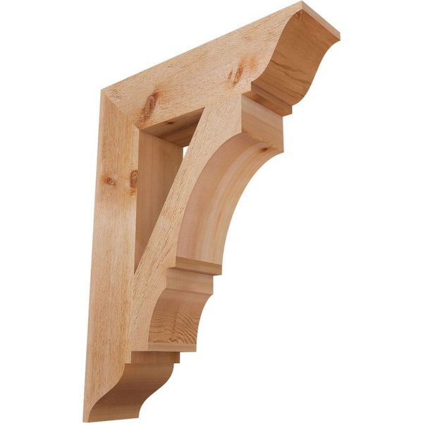 Ekena Millwork 6 in. x 32 in. x 24 in. Western Red Cedar Balboa Traditional Rough Sawn Bracket