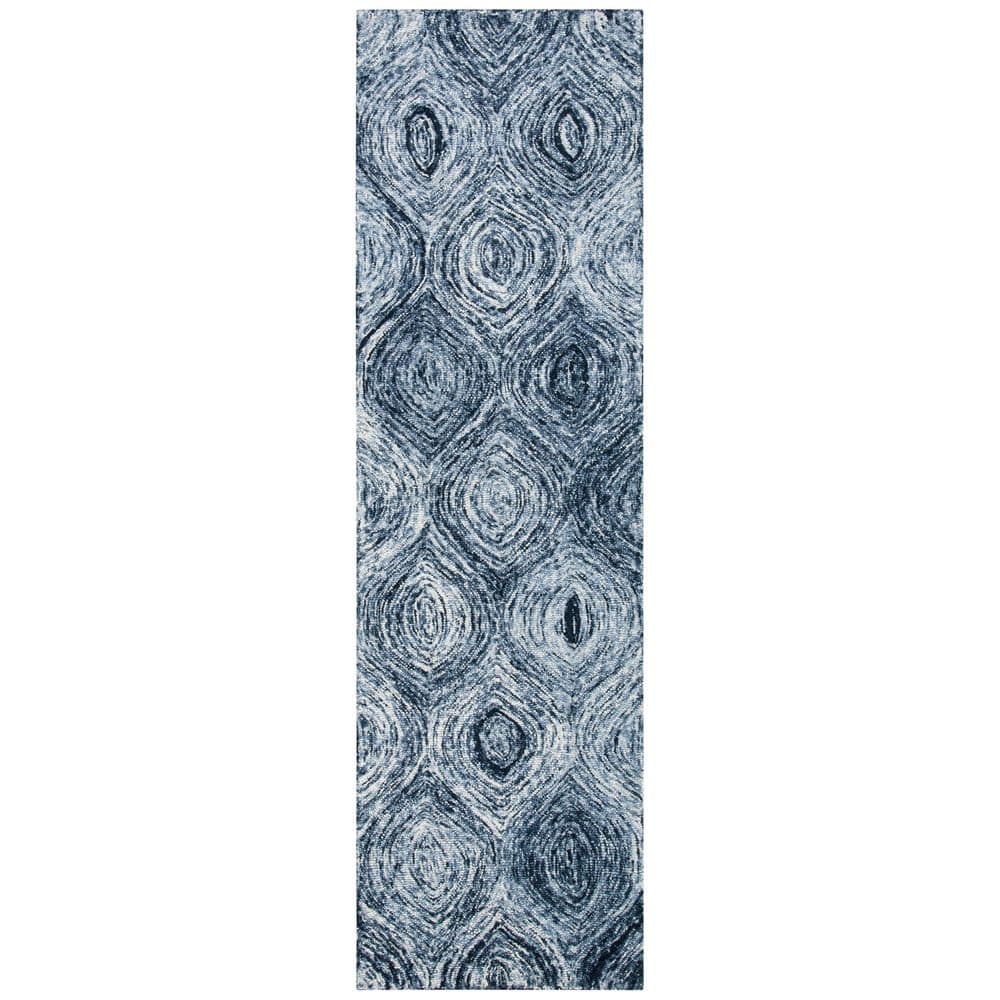 SAFAVIEH Ikat Grey 2 ft. x 8 ft. Geometric Solid Color Runner Rug ...