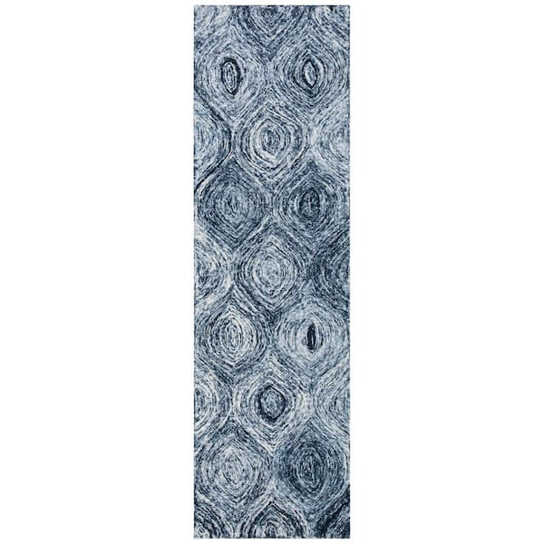 Ikat Grey 2 ft. x 8 ft. Geometric Solid Color Runner Rug