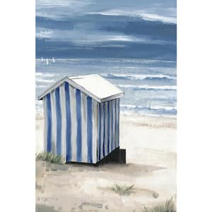 "Striped Beach Hut" by Marmont Hill Unframed Canvas Nature Art Print 60 in. x 40 in.