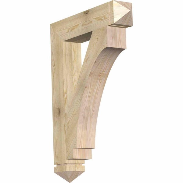 Ekena Millwork 6 in. x 44 in. x 32 in. Douglas Fir Imperial Arts and Crafts Rough Sawn Bracket