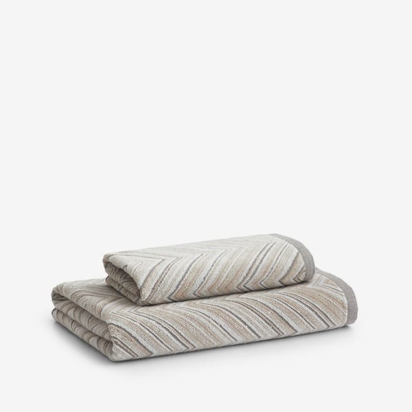 Legends Hotel Chevron Beige Multi Cotton Single Hand Towel