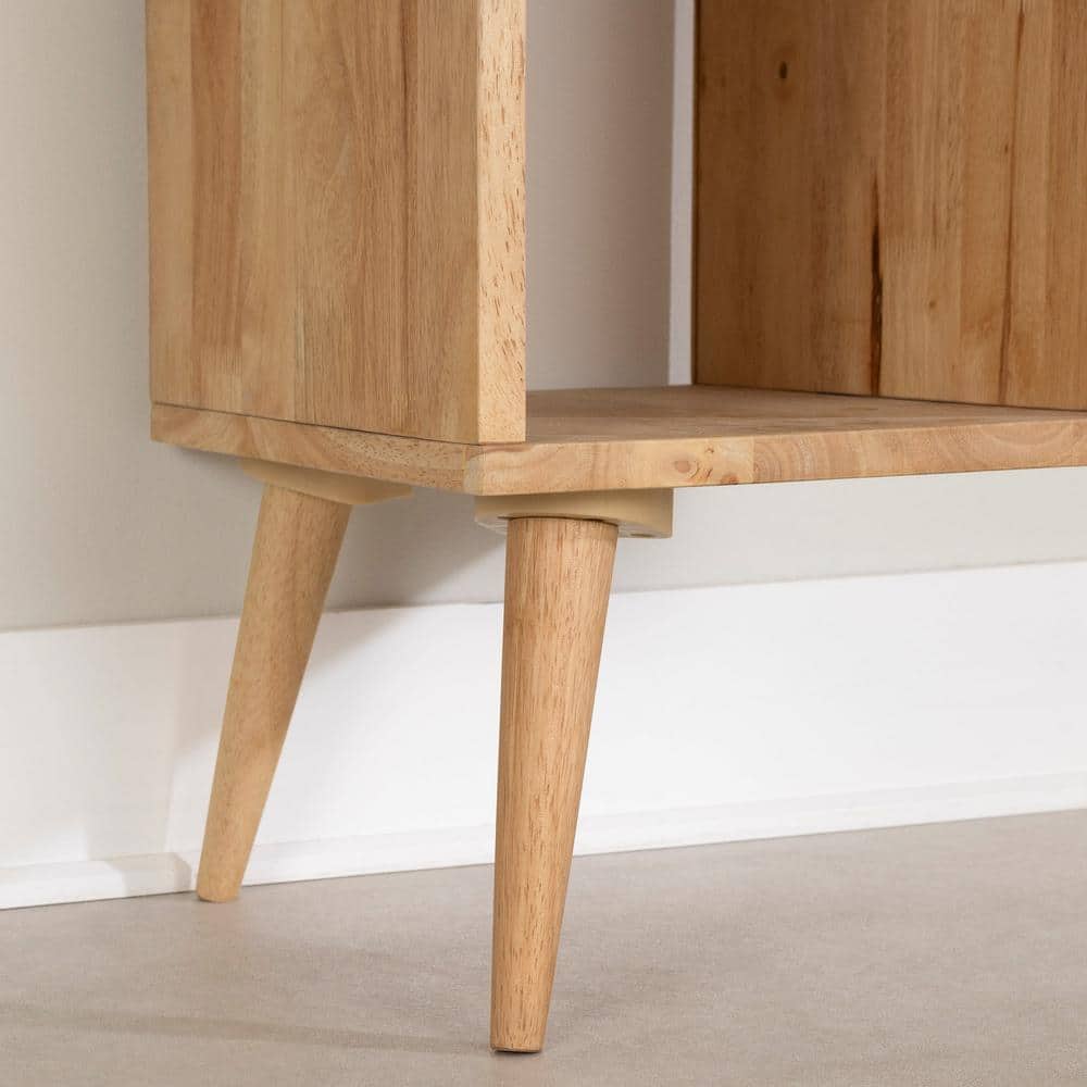 Natural Rubberwood 39" Scandinavian Computer Desk with Drawer