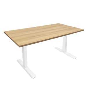 55 in. Maple Rectangular Height Adjustable Electric Standing Desk