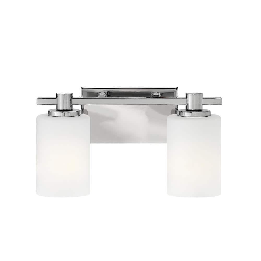 Sleek Chrome Dual-Light Outdoor Wall Sconce with Etched Opal Glass