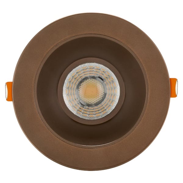 Maxxima 4 in. Slim Round Recessed Anti-Glare LED Downlight, Bronze