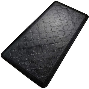 Black 39 in. x 20 in. Anti-Fatigue Kitchen Mat Commercial Floor Mat Non-Slip and All-Purpose Comfort for Kitchen Office