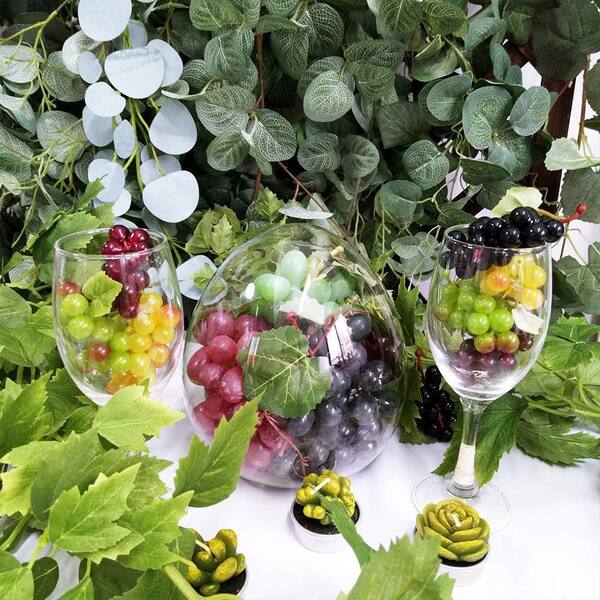10 Pack 6.3 in. Multicolor Artificial Grape Vine Decorative
