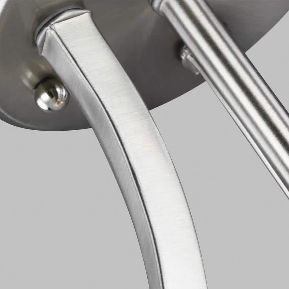 Geary 17.75" Brushed Nickel and Glass Convertible Pendant