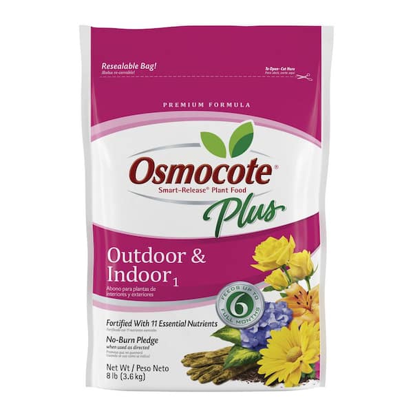 Osmocote Smart-Release Plant Food Plus Outdoor and Indoor, 8 lbs., Granular Fertilizer with 11-Essential Nutrients