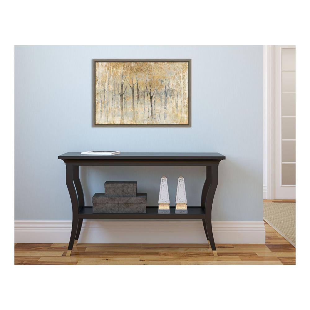 Autumn Gold Abstract Impressionist Framed Canvas Wall Art