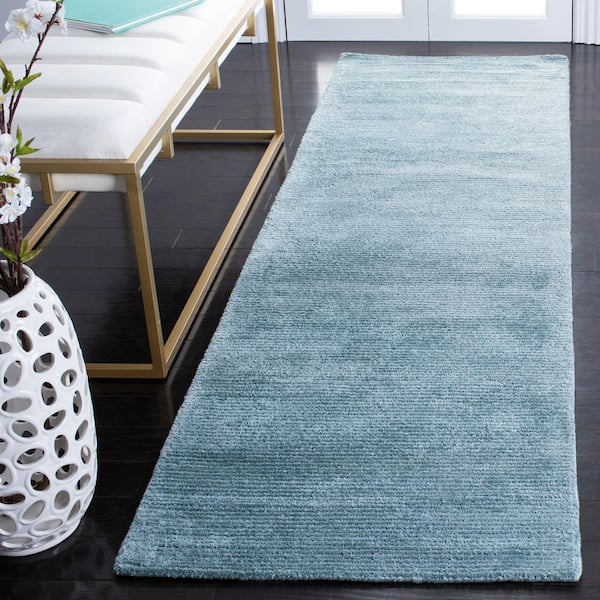 Himalaya 2 ft. x 10 ft. Blue Horizontal Gradient Runner Rug
