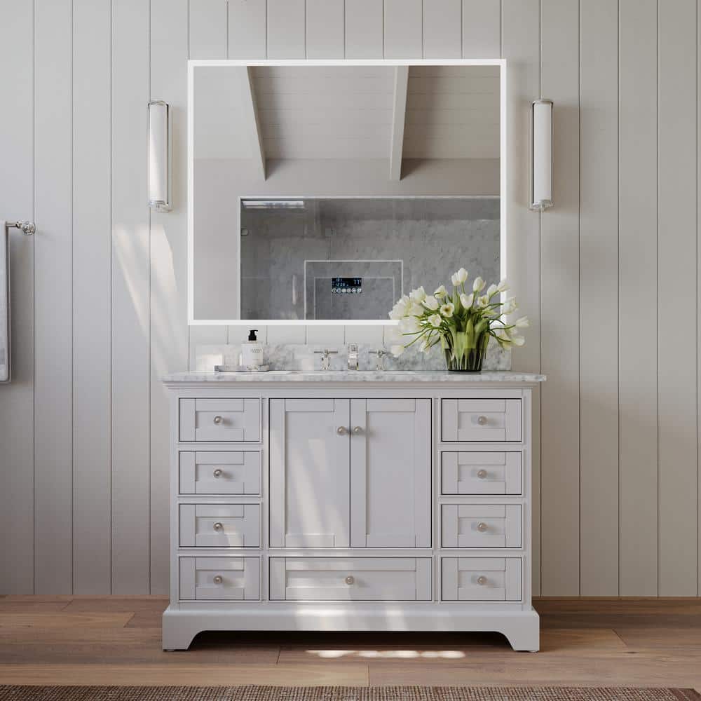 Audrey 48'' White Marble Top Single Sink Vanity