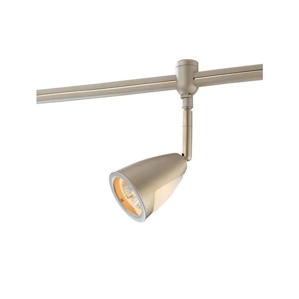 Hampton Bay Flex Track Head Brushed Steel with Metal/Glass Shade