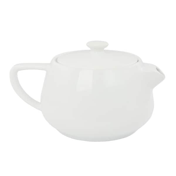 OUR TABLE Simply White 32 oz. Porcelain Teapot With Lid