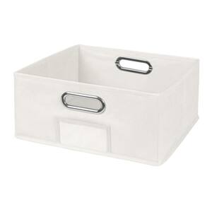 6 in. H x 12 in. W x 12 in. D White Fabric Cube Storage Bin 2-Pack