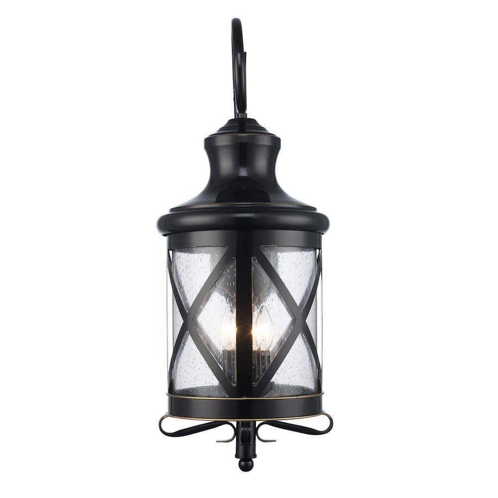 Tennessee 29-Inch Bronze Outdoor Wall Lantern with Bubbled Glass