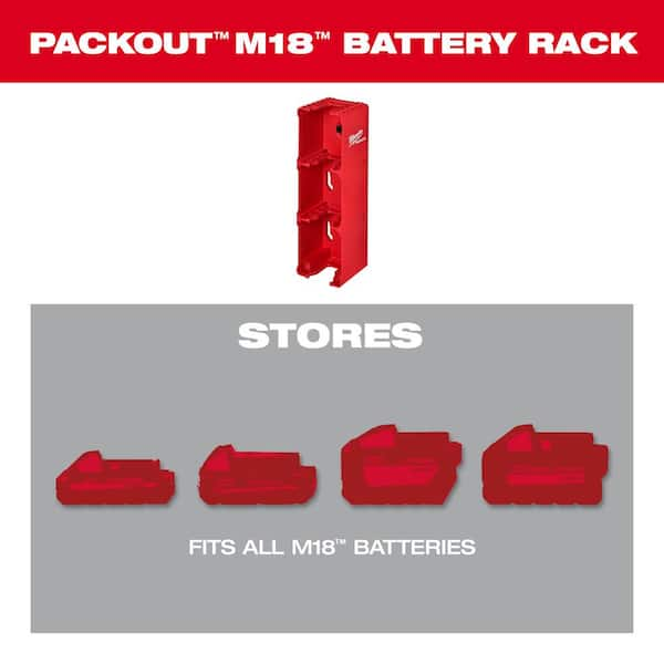 Milwaukee PACKOUT M18 Battery Rack 48-22-8339 - The Home Depot