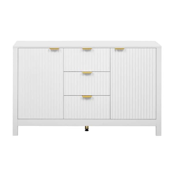 anpport Modern White Wood 47.2 in. Sideboard with Adjustable