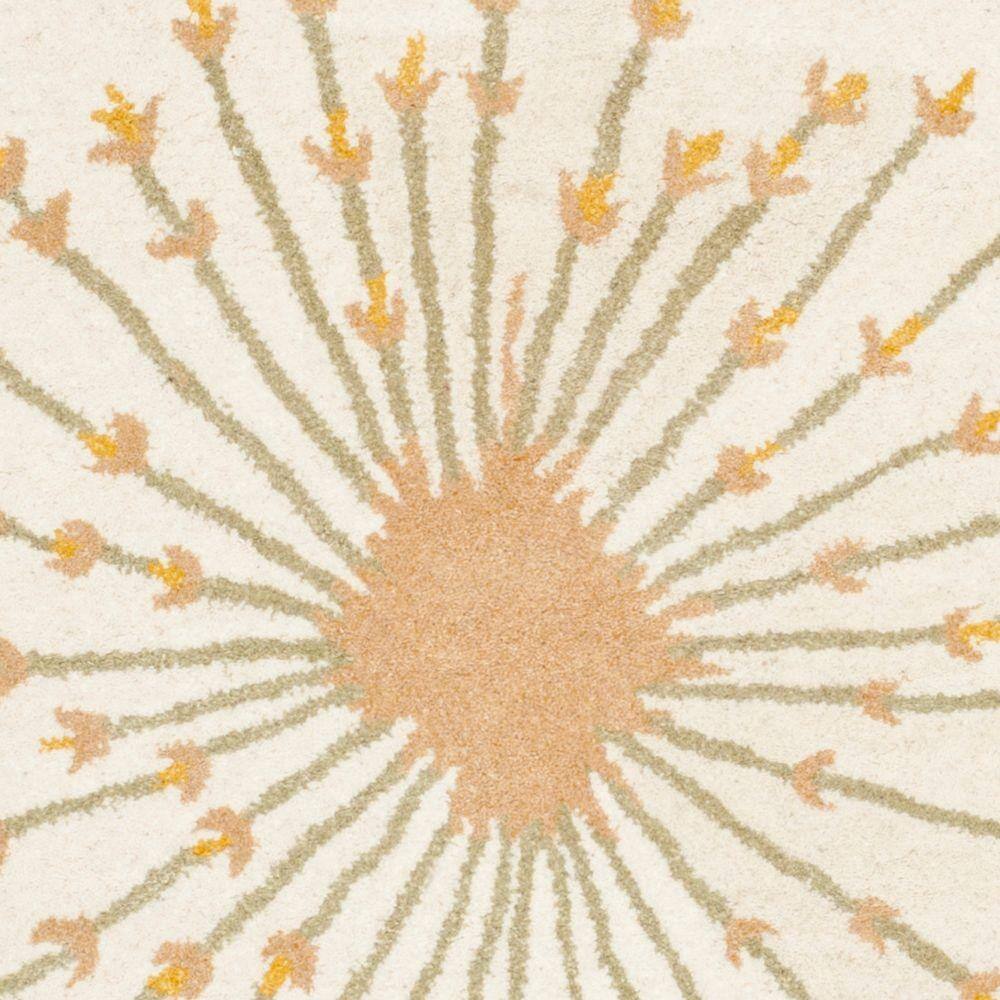 Beige Gold Hand-Tufted Wool Rectangular Area Rug