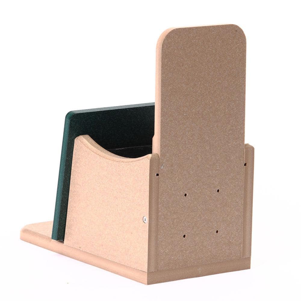 Taupe and Green Recycled Plastic Squirrel Feeder with Hinged Roof
