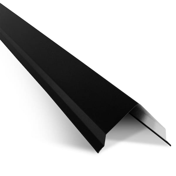Union Corrugating Flashing Corner Gable 4-1/8 in. x 4-1/8 in. x 10 ft. 29-Gauge Galvanized Steel Black