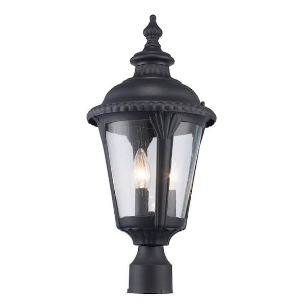 Bel Air Lighting Commons 3-Light Black Outdoor Lamp Post Light