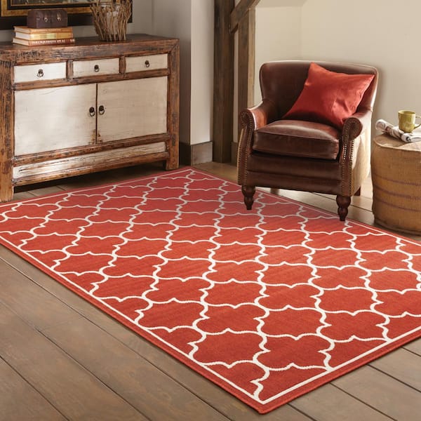 Valley Red 8 ft. x 11 ft. Indoor/Outdoor Patio Area Rug