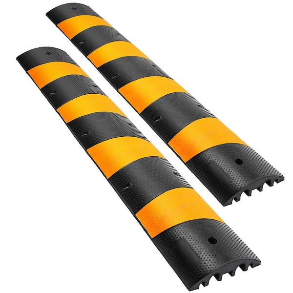 6Ft Modular Rubber Speed Bumps Electric Outdoor Parking Lot Modular Connection 