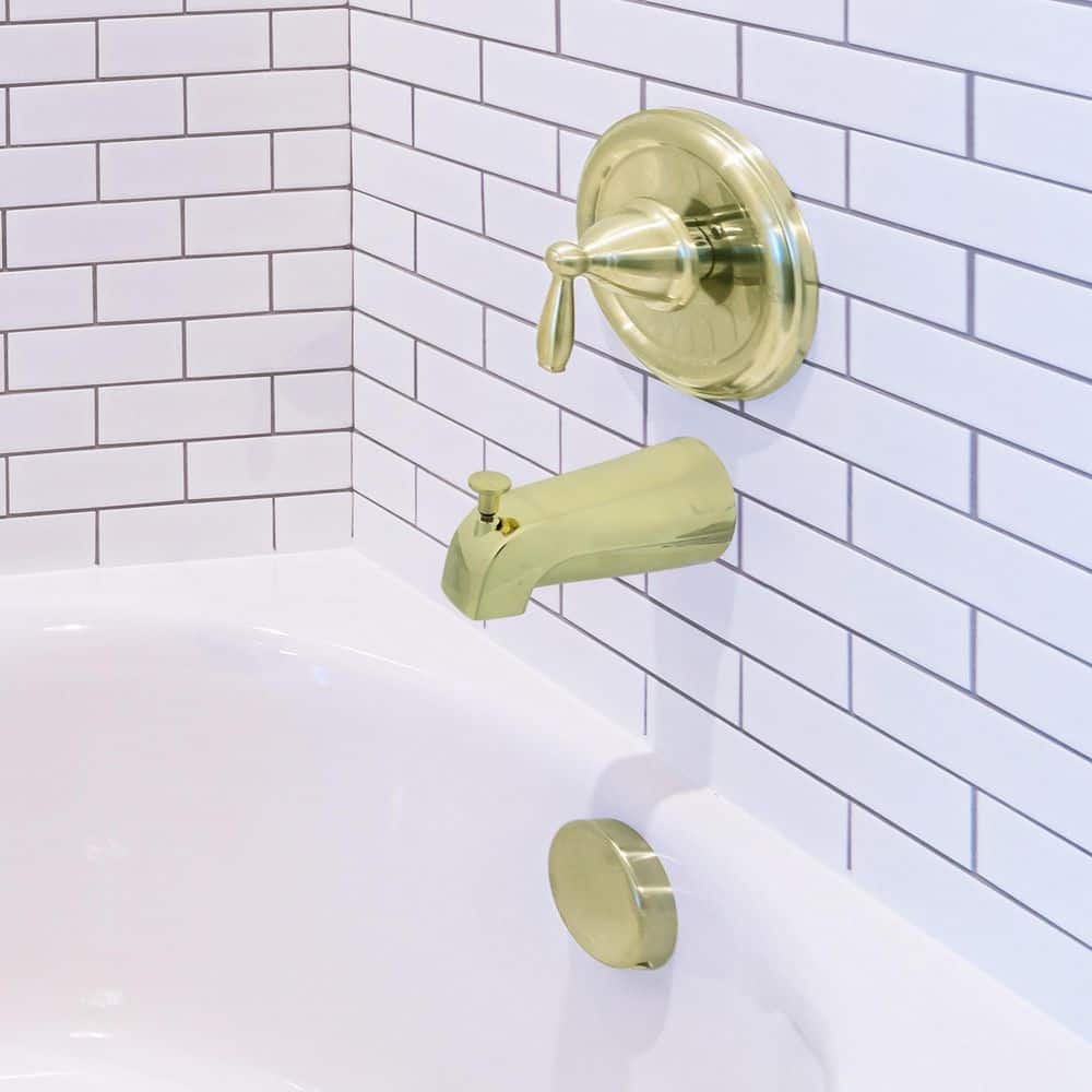 Polished Brass Universal Tub Spout with Diverter
