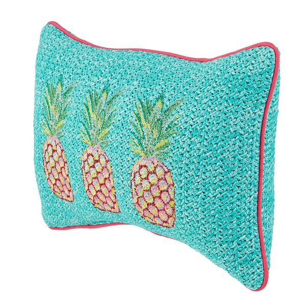 Hampton Bay 12 in. x 20 in. Raffia Pineapple Outdoor Lumbar pillow