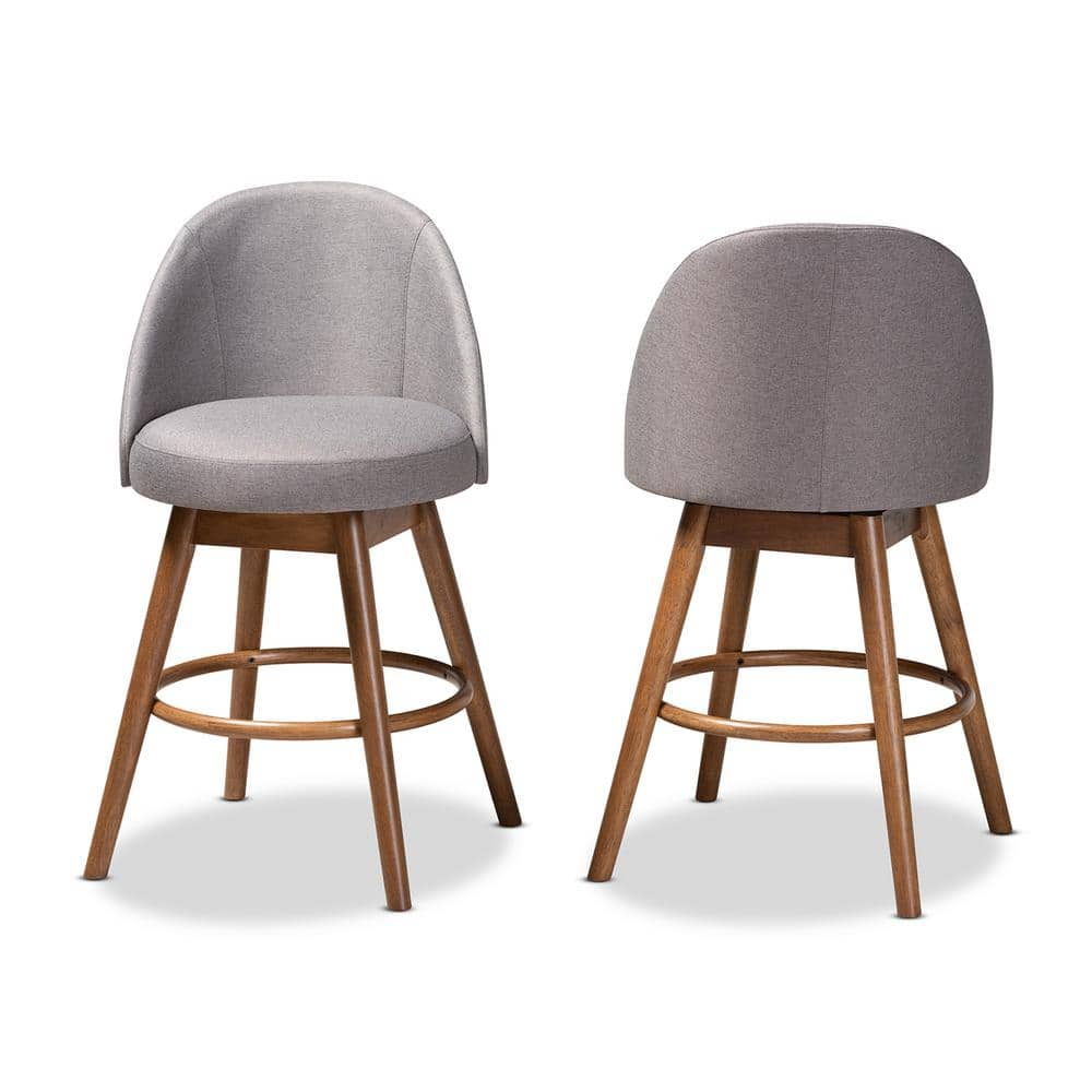 Baxton Studio Carra 38 in. Gray Counter Stool Set of 2 157 2PC