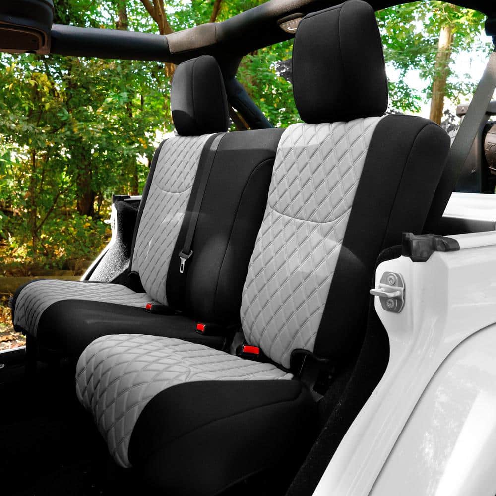 FH Group Neoprene Custom Seat Covers for 2007-2018 Jeep Wrangler JK 4DR  Rear Set DMCM5003GRAY-REAR - The Home Depot