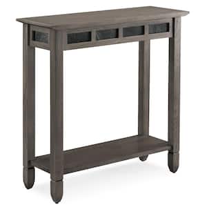Favorite Finds 28 in. Gray Rectangle Wood Console Table with Storage