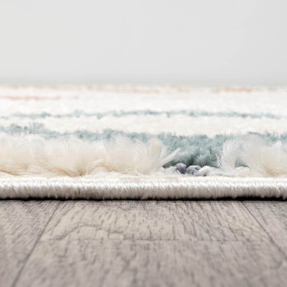 Ivory Geometric Flat Woven Reversible 4' x 6' Synthetic Rug