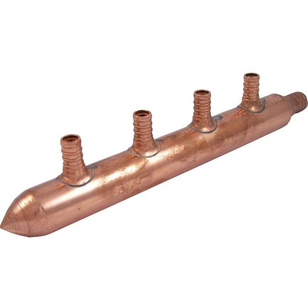 SharkBite 3/4 in. PEX Barb x 1/2 in. Barb Copper 4-Port Closed Manifold Fitting