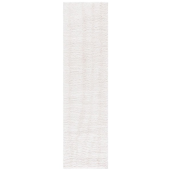 Rumi Shag 2 ft. x 5 ft. Ivory/Light Beige Striped Runner Rug