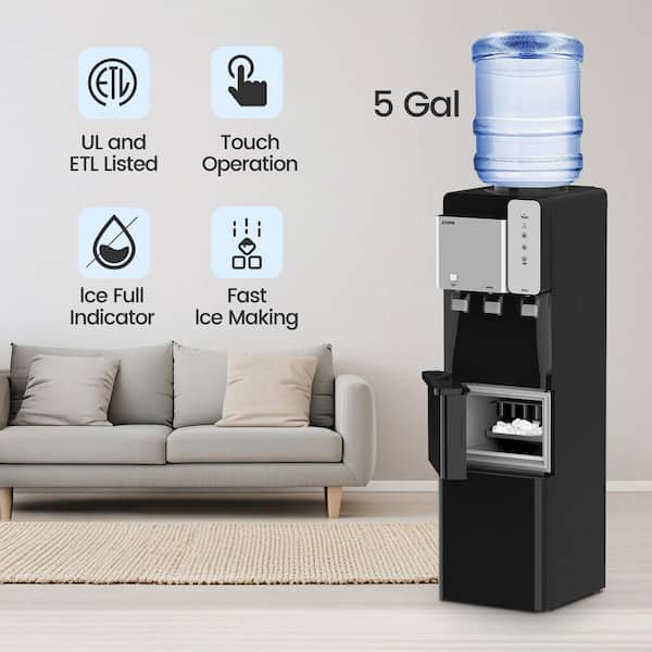 Elexnux Hot and Cold Top Loading Black Water Cooler