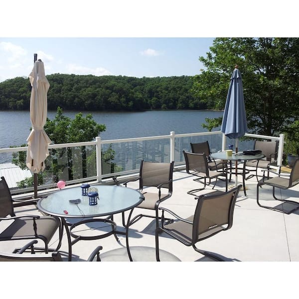 EZ Handrail 6 ft. x 36 in. White Aluminum Frame Glass Baluster Railing Kit