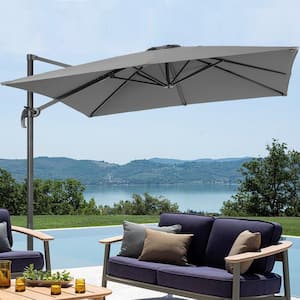 9 ft. x 9 ft. Square Cantilever Umbrella For Your Outdoor Space - 240 g Solution-Dyed Fabric, Aluminum Frame in Gray