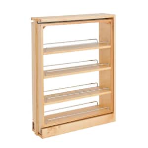 Brown 6 in. Pull-Out Base Filler Cabinet Rack with Soft-Close
