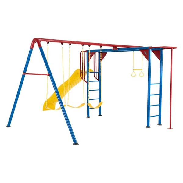 Lifetime Earthtone Colors Monkey Bar Adventure Swing Set 91028