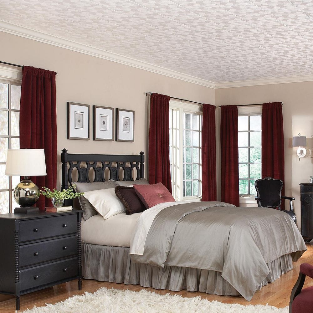 Pinehurst 1 ft. x 1 ft. White Textured Mineral Fiber Ceiling Tile