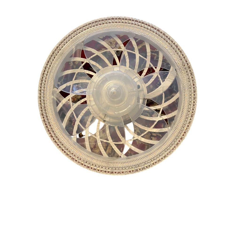 Etokfoks White 4Speed Damp Rated Ceiling Fan with Lights and Remote