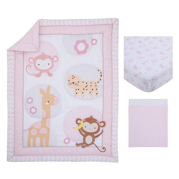 pink monkey crib bedding sets