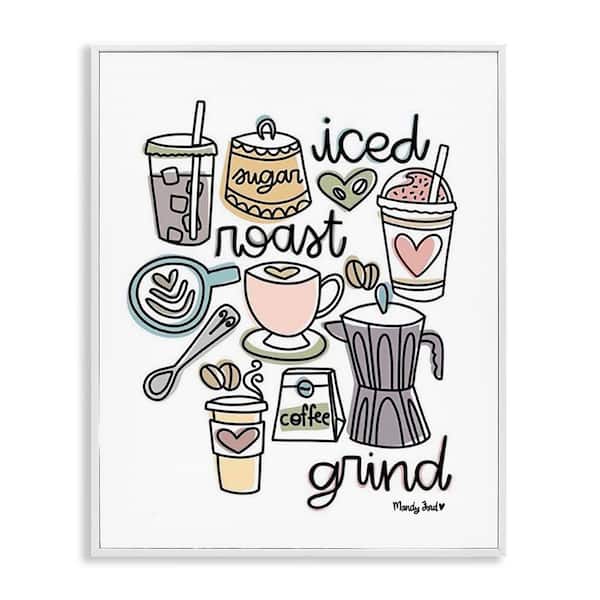 Stupell Industries Various Coffee Types Trend by Mandy Ford Art + Illustration White Framed Food Giclee Art Print 20 in. x 16 in.