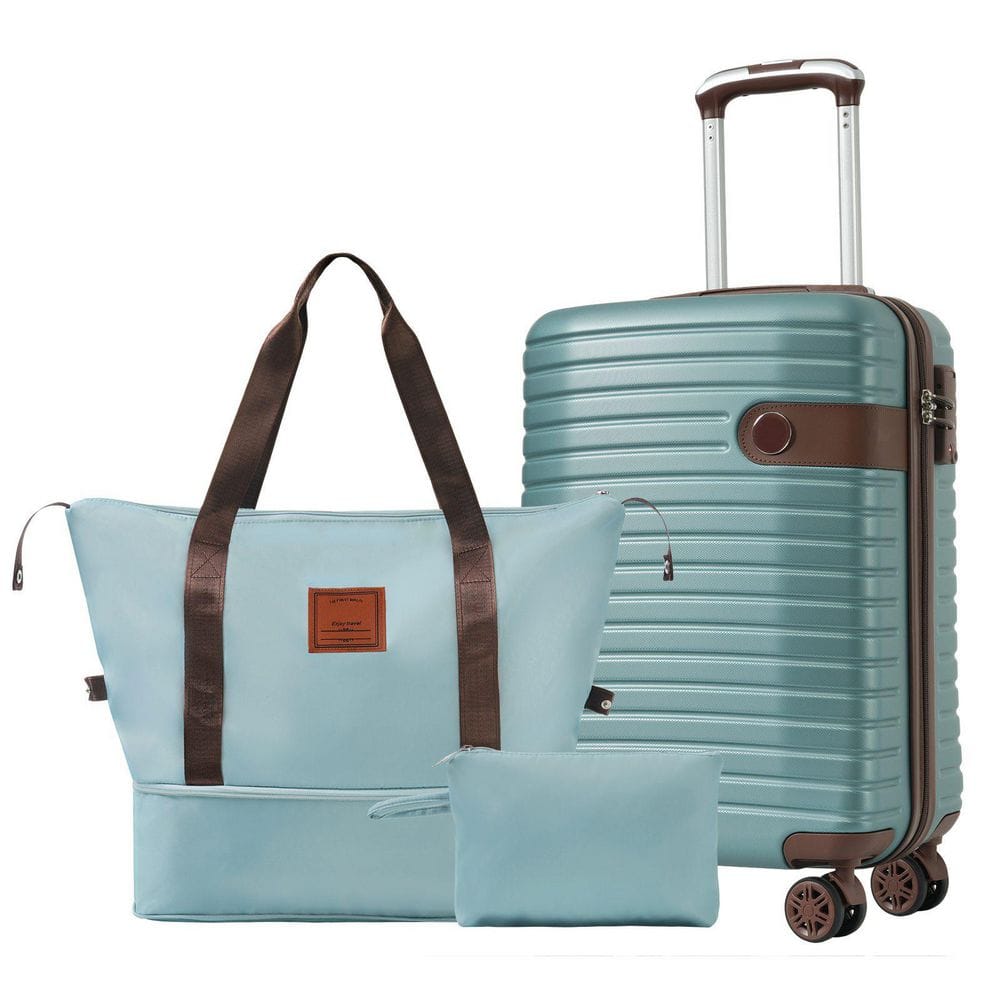 3-Piece Blue Carry-on and Lightweight Hardshell ABS Luggage Set price history on PriceWatchPro