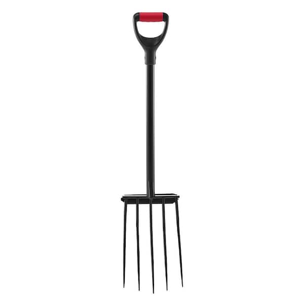 41.34 in. Heavy Duty 5 Tines Garden Fork Tool with Metal Handle and Y Grip