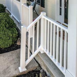 Select 8 ft. x 36 in. White Vinyl Stair Rail Kit with Square Balusters