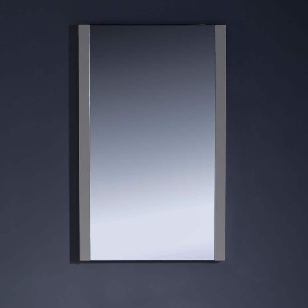 Sleek 31.5" Modern Gray Wood Framed Rectangular Vanity Mirror